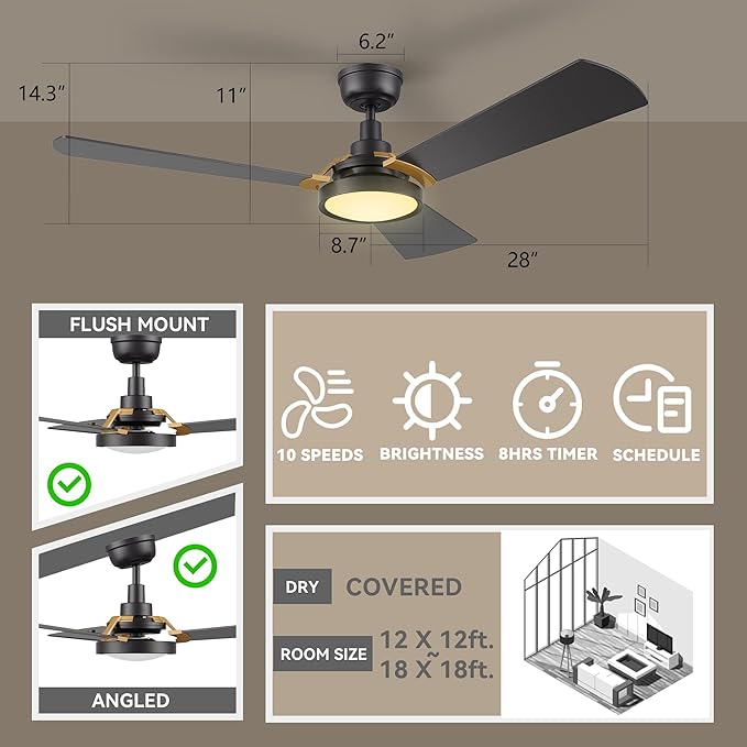 SMAAIR 56 Inch Smart Wifi Ceiling Fans - Image 5