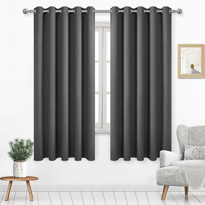 DWCN Blackout Curtains 63 Inch Length, 60 Wide Thermal Light Blocking Drapes by DWCN