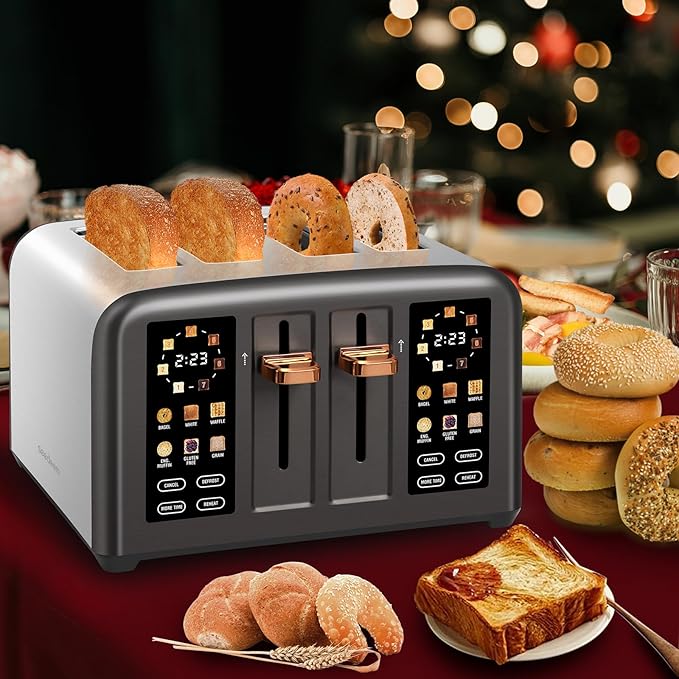 SEEDEEM Toaster 4 Slice, Stainless Steel, Touch Screen - Image 3