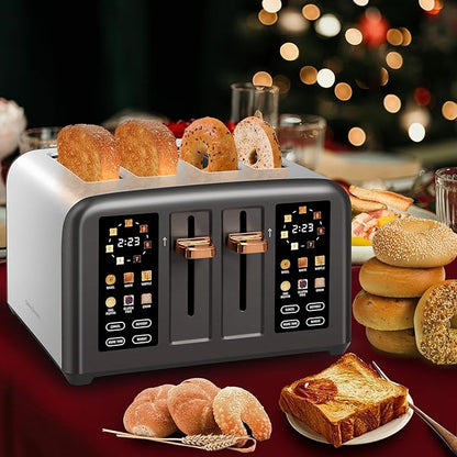 SEEDEEM Toaster 4 Slice, Stainless Steel, Touch Screen - Image 3