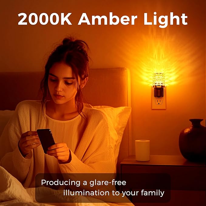 L LOHAS LED Night Light, 2 Pack Dimmable Night Lights Plug into Wall, Automatic - Image 2