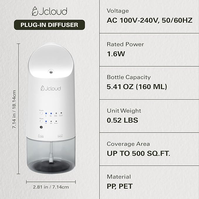 JCLOUD Plug in Diffuser for Essential Oils, 2 Pack Waterless Scent Diffuser - Image 2
