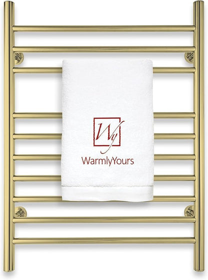 Heated Towel Rack, 10-Bar Wall-Mounted Electric Towel Warmer, Polished Gold by WarmlyYours