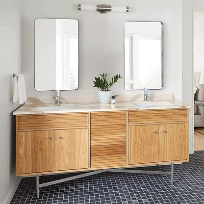ANDY STAR Chrome Bathroom Mirror, 24”x40” Polished Nickel Rounded Corner - Image 8