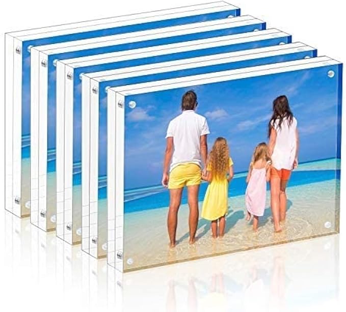 Meetu 5 Pack Acrylic Picture Frame 6x8 by Meetu