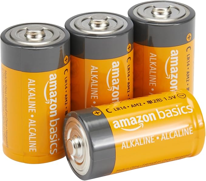 Amazon Basics 4-Pack C Cell Alkaline All-Purpose Batteries, 1.5 Volt, 5-Year by AmazonBasics