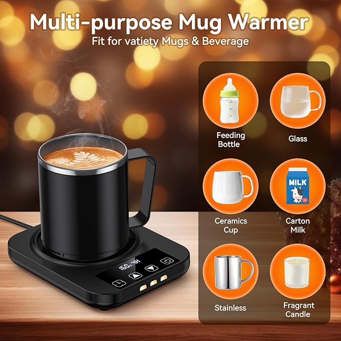 Coffee Mug Warmer & Mug Set for Desk, Electric Coffee Cup Warmer - Image 4