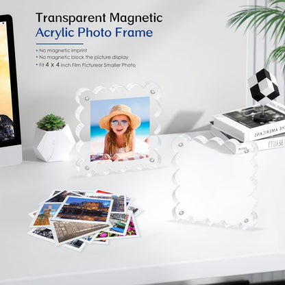 Acrylic Magnetic Picture Frames 4x4-2pack Square Photo Frame