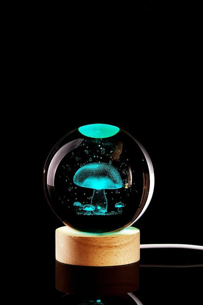 Conalisk 3D Mushroom Crystal Ball Lamp, Lifelike LED Mushroom Night Light - Image 8
