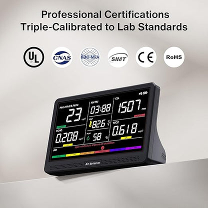 bonoch 16 in 1 Air Quality Monitor Indoor 7" Display 9 AQI+7 AQI Alerts - Image 6