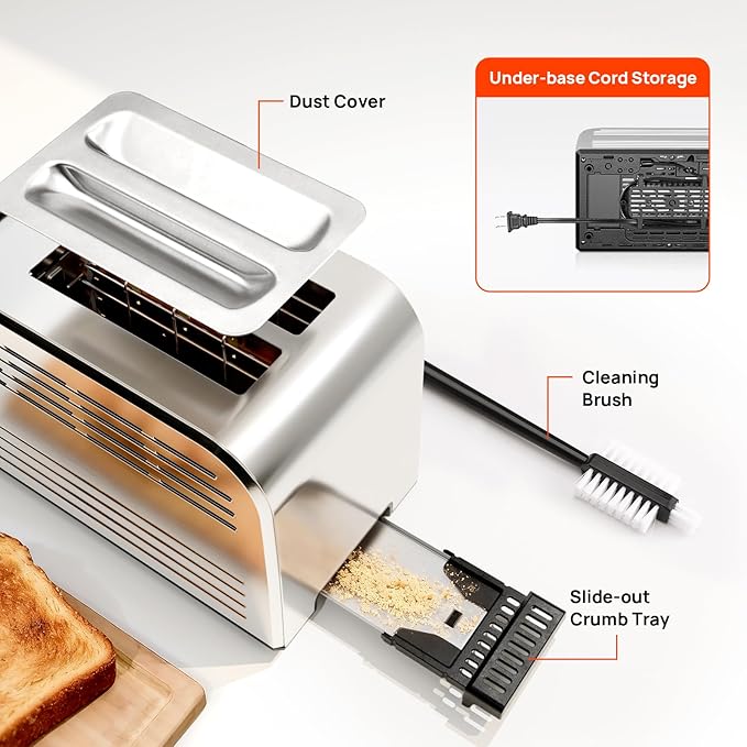 Toaster 2 Slice, Consciot Smart Touch Screen Toasters - Image 9
