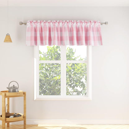 2 Pack Buffalo Check Valances for Windows Living Room 18 inches Long Classic Gingham Plaid Bedroom Bathroom Rod Pocket Country Farmhouse Kitchen Window Curtain Valances - 54"x18" Pink & White