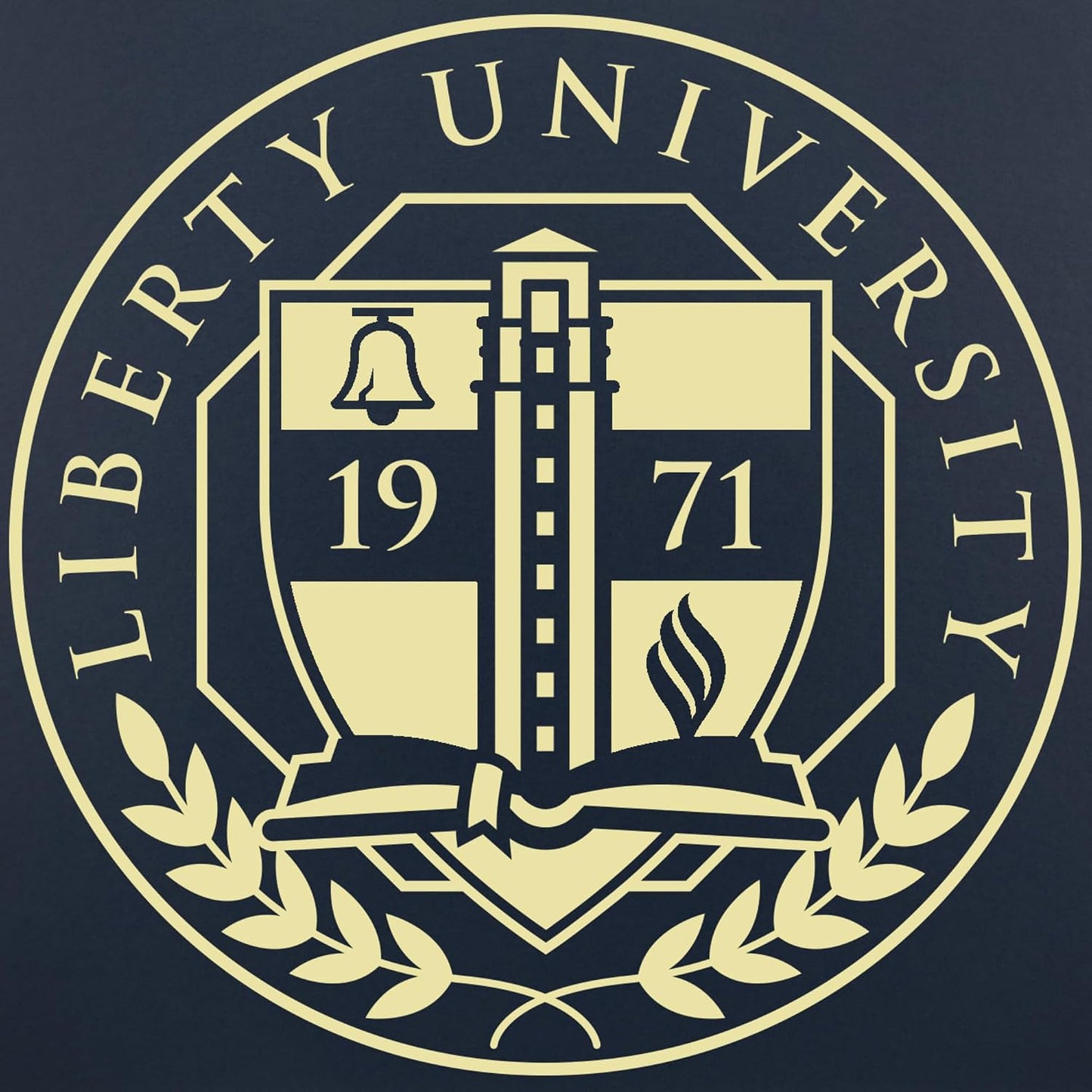 Liberty Gold Embossed Diploma Frame, 13 X 17, Cherry, Shield, 1971 | Liberty University, Fits 13 X 17 Diploma, Vertical, Navy And Red Mats, Gold Embossed Shield, Master/PhD Diploma Fit