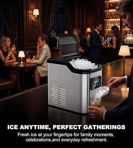 Nugget Ice Makers Countertop, Portable Pebble Ice Machine - Image 9