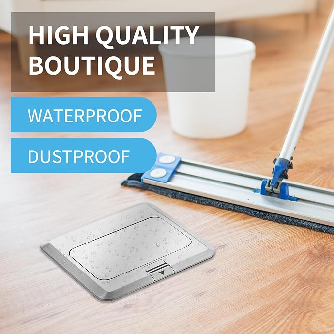Vagueior Recessed Floor Electrical Outlet Kit, Waterproof Electrical Outlet - Image 6