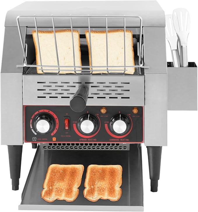 Commercial Conveyor Toaster, 350Slices/Hour 1900W Stainless Steel Heavy Duty - Image 2