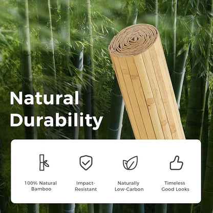 OUZUGIE 1 Pack 96x48 Inch Natural Bamboo Wall Panel – Natural Pole Wrap Paneling - Image 7