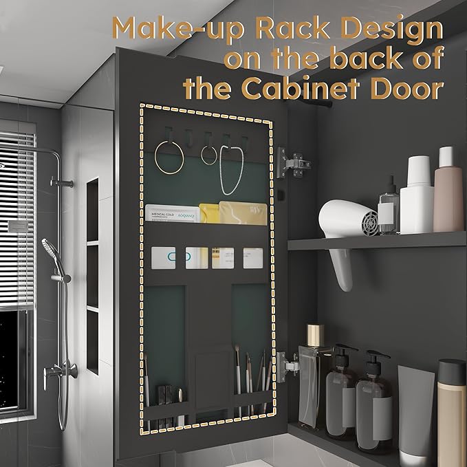35x28 Inch Wall-Mounted Medicine Cabinet, Bathroom Mirror Cabinet - Image 5