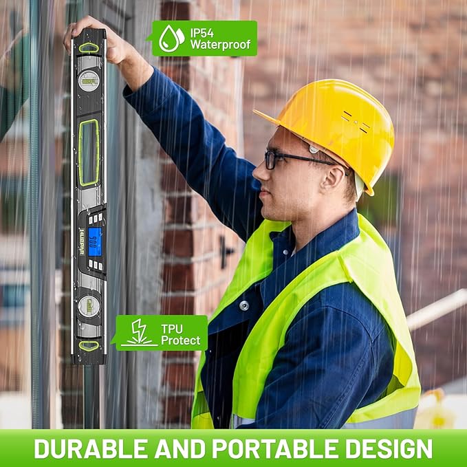 Huepar 24-Inch Digital Level, Professional Magnetic Electronic Torpedo Level - Image 5