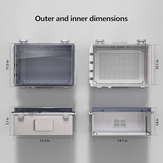 ABS Electrical Junction Box, Ventilated Design, Cable Grommets, IP65 Waterproof - Image 6