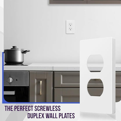 ENERLITES Screwless Duplex Wall Plate, Child Safe Receptacle Outlet Cover - Image 3