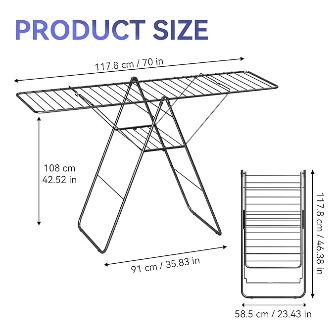 APEXCHASER Clothes Drying Rack, Foldable Oversized Drying Rack Clothing - Image 2