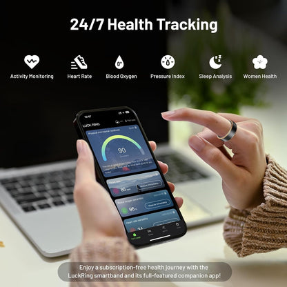 smart ring for women & men, ip68 health shown in use