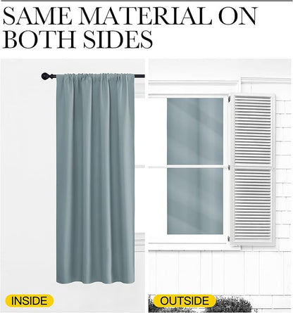 NICETOWN 2 Panels Blackout Curtains, Rod Pocket Thermal Insulated Curtains - Image 6