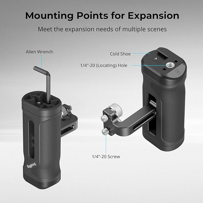 SmallRig Mini Side Handle for 1/4"-20 Threaded Holes, Camera Cage Handle for - Image 5