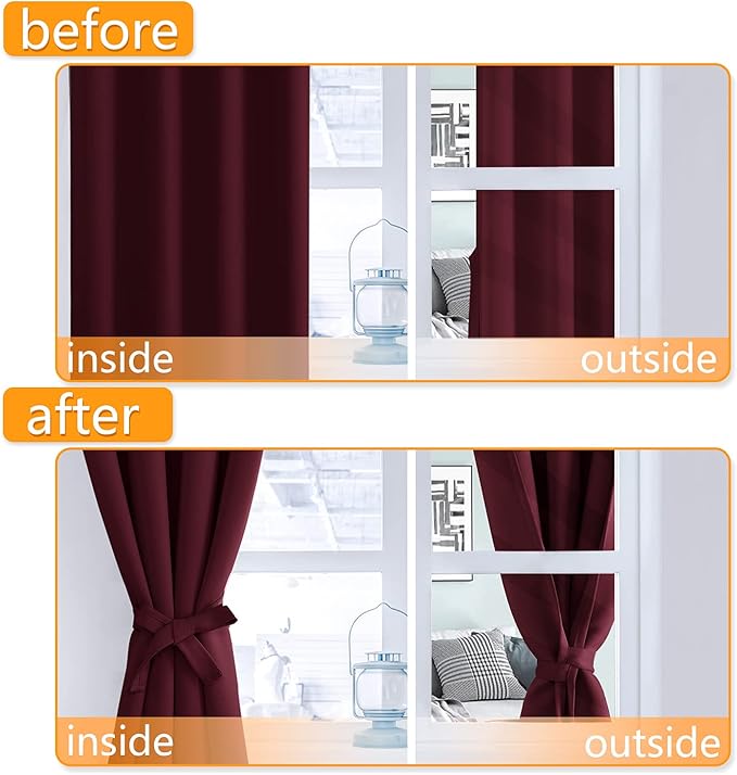 Hiasan Blackout Curtains for Bedroom, 42 x 84 Inches Long - Image 5