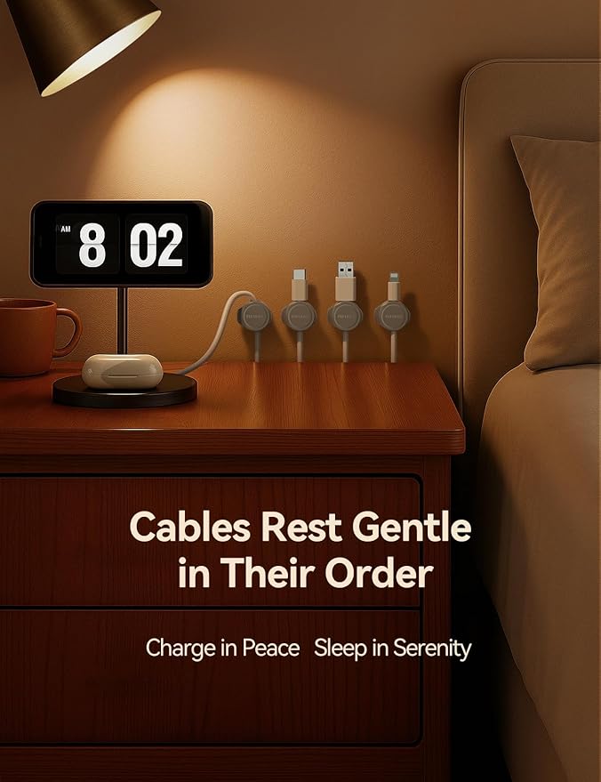 8-Pack Cord Organizer Magnetic Cable Clips, Desk Cable Management Wire Hider - Image 7