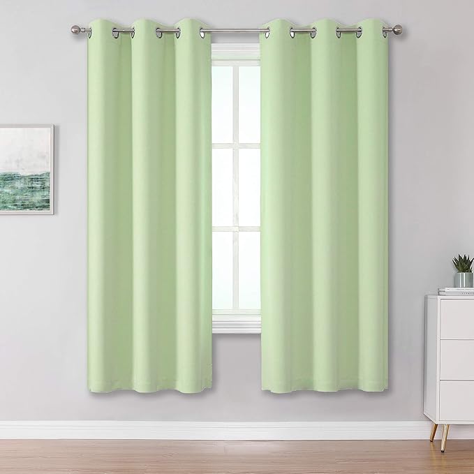 DUALIFE Light Green Blackout Curtains by DUALIFE