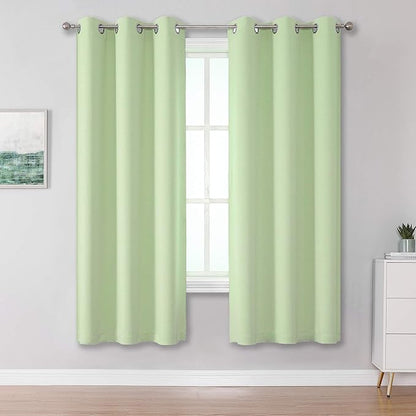 DUALIFE Light Green Blackout Curtains by DUALIFE