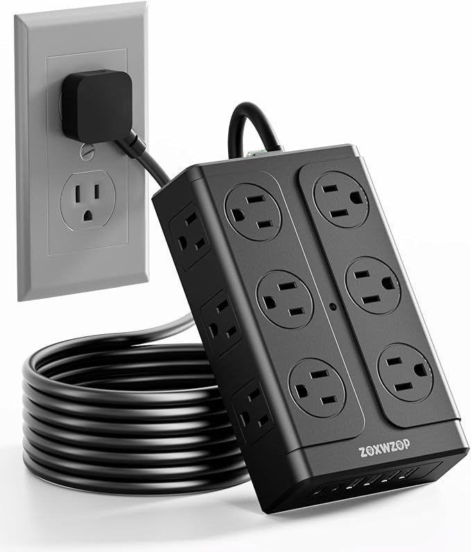 Zoxwzop Surge Protector Power Strip by Zoxwzop