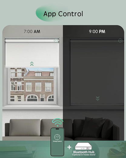 Yoolax Motorized Blinds App Control, Cordless Automatic Shades Roller Window - Image 3