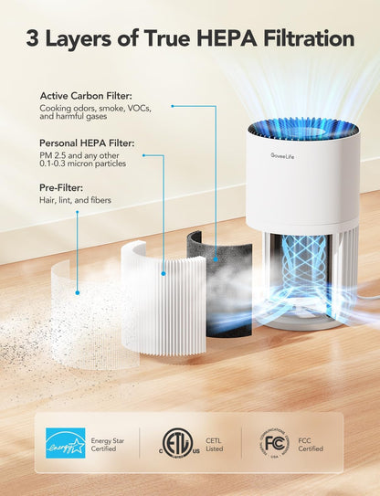 goveelife smart mini air purifier for bedroom, with, package contents