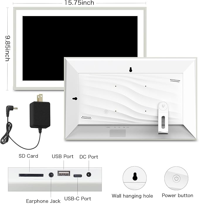 Digital Picture Frame, 15.6 Inch Frameo Digital Frame WiFi, 1920*1080 IPS FHD - Image 8