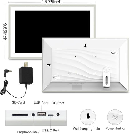 Digital Picture Frame, 15.6 Inch Frameo Digital Frame WiFi, 1920*1080 IPS FHD - Image 8