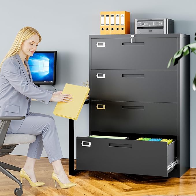 4 Drawer File Cabinets for Home Office, Metal Filing Cabinet - Image 2