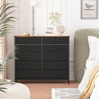 Dresser for Bedroom with 12 Drawers, Tall Fabric Drawer Dresser, Compact Chest - Image 2