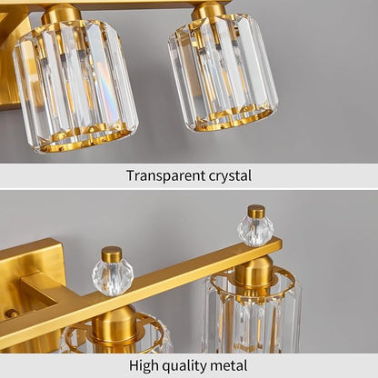 FDPBY Bathroom Vanity Lights 4-Light Gold Modern Crystal Vanity Light Fixtures - Image 4