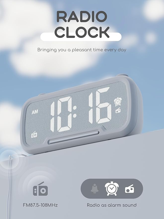 ROCAM Clock Radio, FM Radio Alarm Clock - Image 2