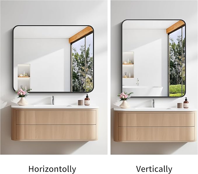FORBATH Bathroom Mirror 30" x 36", Rectangle Black Bathroom Mirror - Image 6