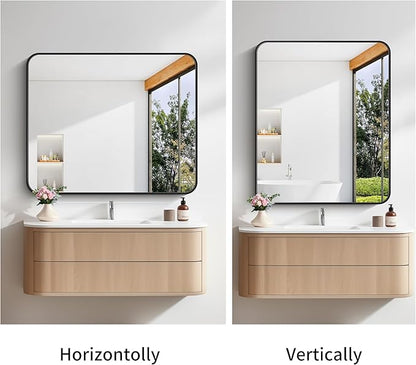 FORBATH Bathroom Mirror 30" x 36", Rectangle Black Bathroom Mirror - Image 6