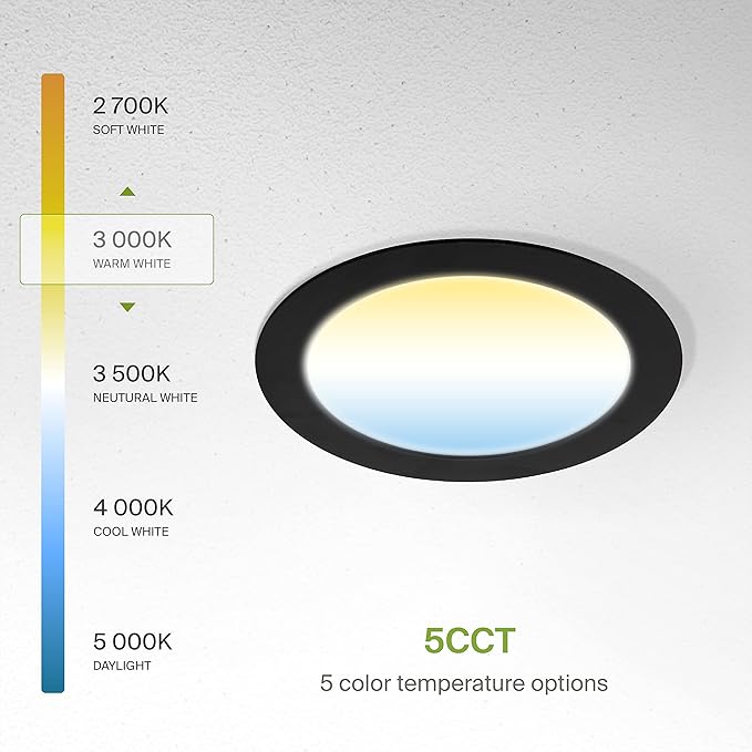 ASD 12 Pack LED Recessed Lighting 6 Inch 15W, 5 CCT 2700K-5000K CRI90+ - Image 6