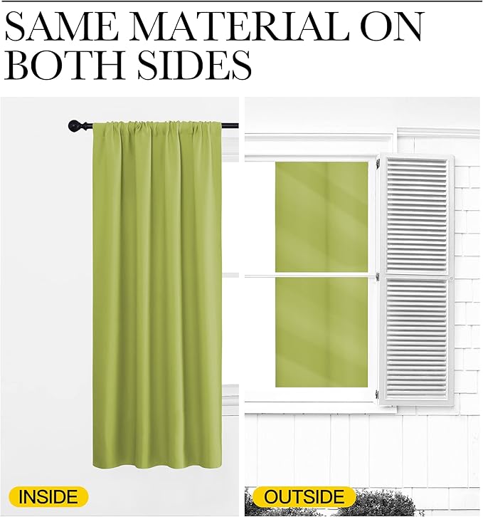 NICETOWN RV Blackout Curtains for Camper Windows, Fresh Green, Kitchen Curtains - Image 5
