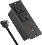 30W USB C Recessed Power Strip, Flat Plug Power Strip, 2 Outlets 4 USB Ports by Jgstkcity