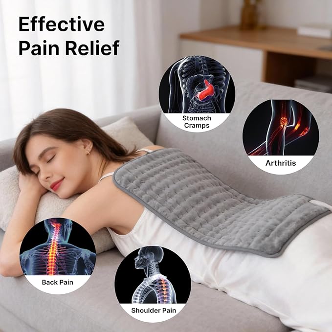 Heating Pad for Back, and Shoulder Pain Relief, Electric Heat Pad - Image 2