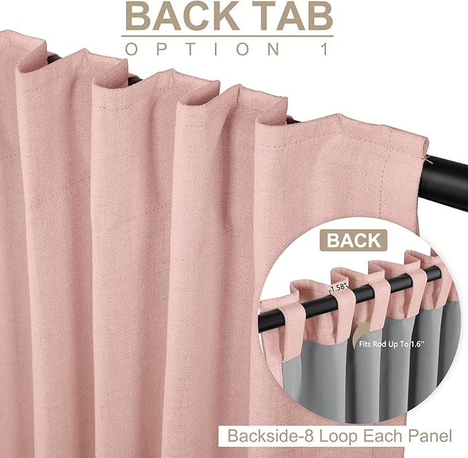 100% Blackout Shield Linen Blackout Curtains - Image 3