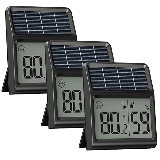 Digital Indoor Thermometer & Hygrometer, Light Powered Solar Indoor Temperature by BaldrInc